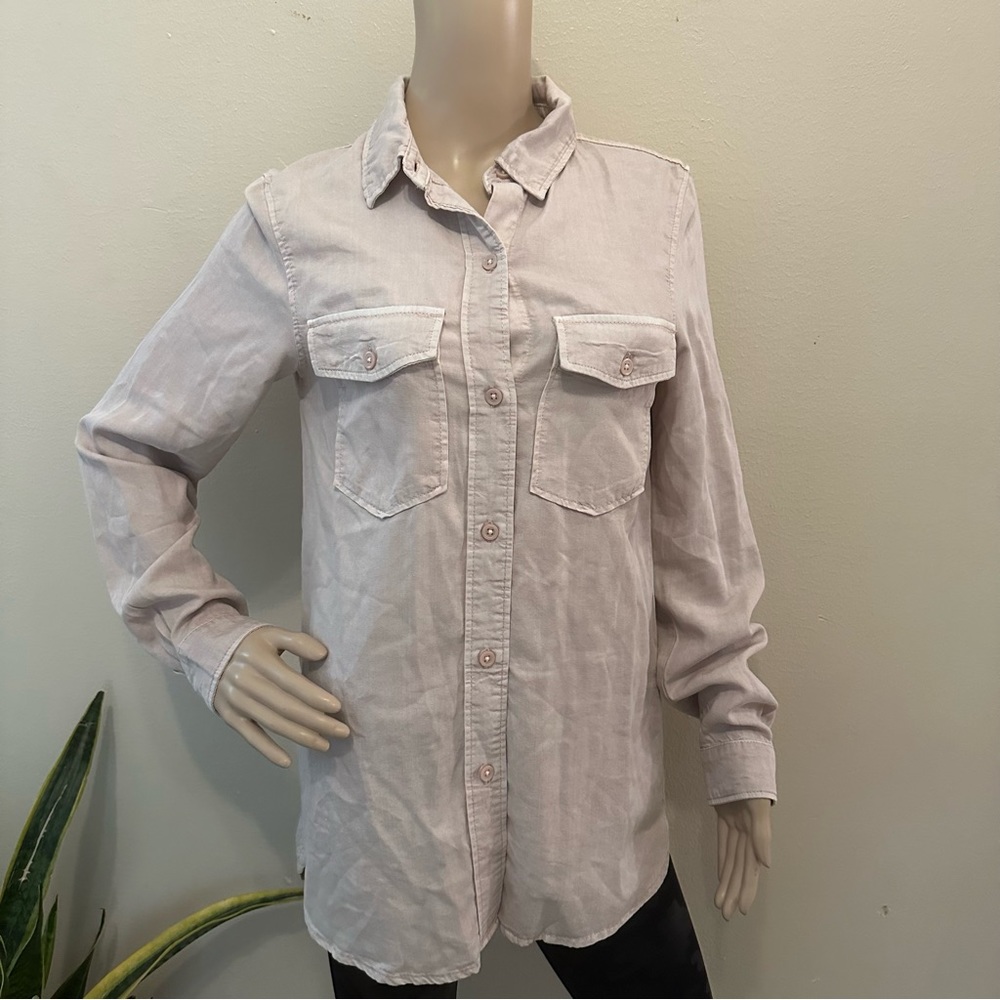 H&M Taupe Button Down Shirt Sz 2